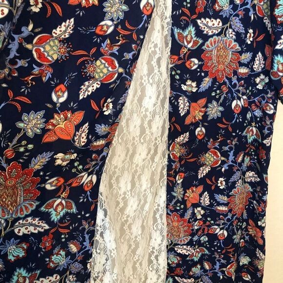 NEW Gypsan Lace Inset Kimono Style Top/jacket Size S/M Boho, Gypsy, Hippie - Picture 4 of 10